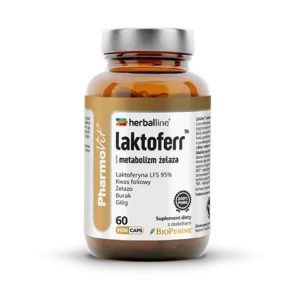 LACTOFERR -METABOLIZM ŻELAZA I ODPORNOŚĆ 60 KAPS Produkt nie zawiera substancji wypełniających, przeciwzbrylających oraz barwników.