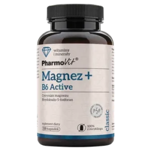 Magnez cytrynian + B6 czysty skład 120 kapsułek