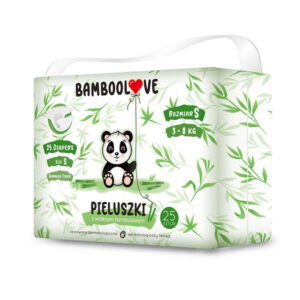 Pieluszki jednorazowe bambusowe, rozm. M (6-11 kg), 24 szt. 100% bambus – bez chloru, bez perfum oraz drażniących chemikaliów.