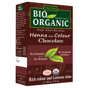 Henna – farba do włosów na bazie henny, CZEKOLADOWY, w 100% ekologiczna, CERTYFIKOWANA-ECOCERT, vege, halal, 100g