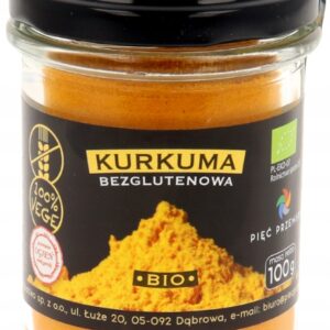 Kurkuma ekologiczna w szklanym słoiku