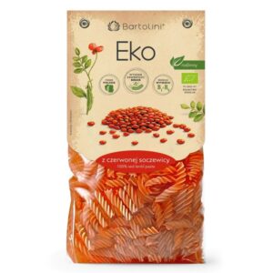 Makaron z czerwonej soczewicy, świderki, EKO, 250g,