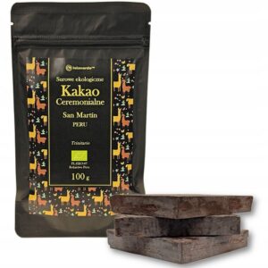 Świżutkie Surowe ekologiczne Kakao Ceremonialne Trinitario, region górnej Amazonii San Martin, Peru, tabliczka 100 g  ze zbiorów z 2026 r.