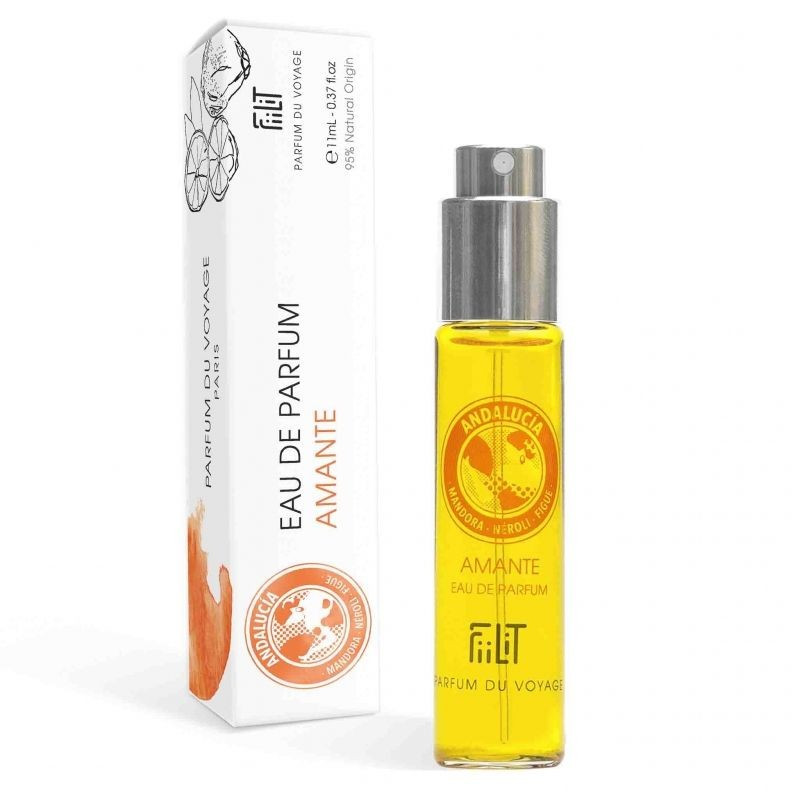 Ekskluzywna ekologiczna BEZPIECZNA DLA ZDROWIA woda perfumowana, zapach: Amante - Andalucia, buteleczka, Zero Waste, 11 ml, FiiLiT